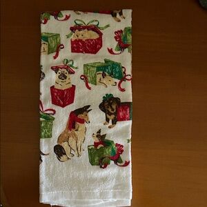 Festive Dog Print Kitchen Towel